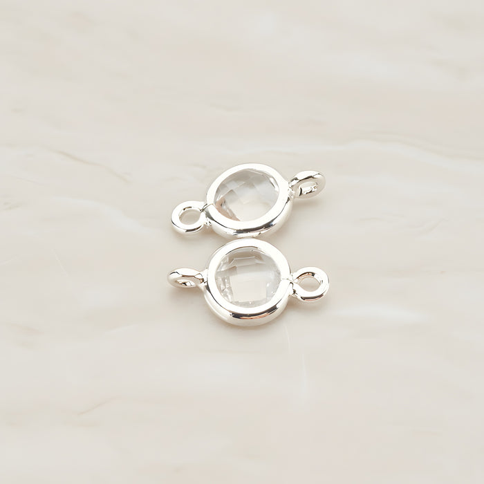 Round Framed Glass Connector, 2 Pc (FS.127)