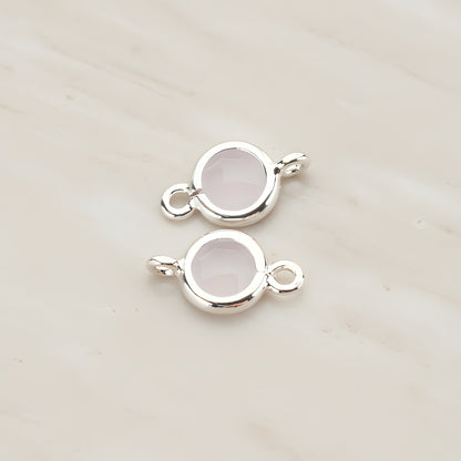 Round Framed Glass Connector, 2 Pc (FS.127)