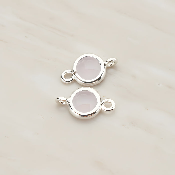 Round Framed Glass Connector, 2 Pc (FS.127)
