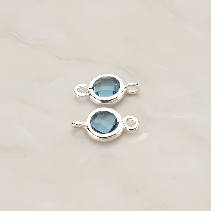 Round Framed Glass Connector, 2 Pc (FS.127)