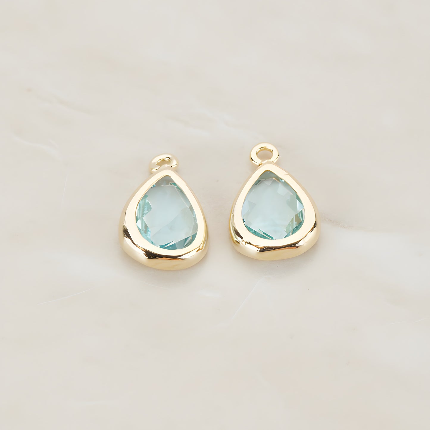 Teardrop Framed Glass Pendant, 2 Pc (FS.129)