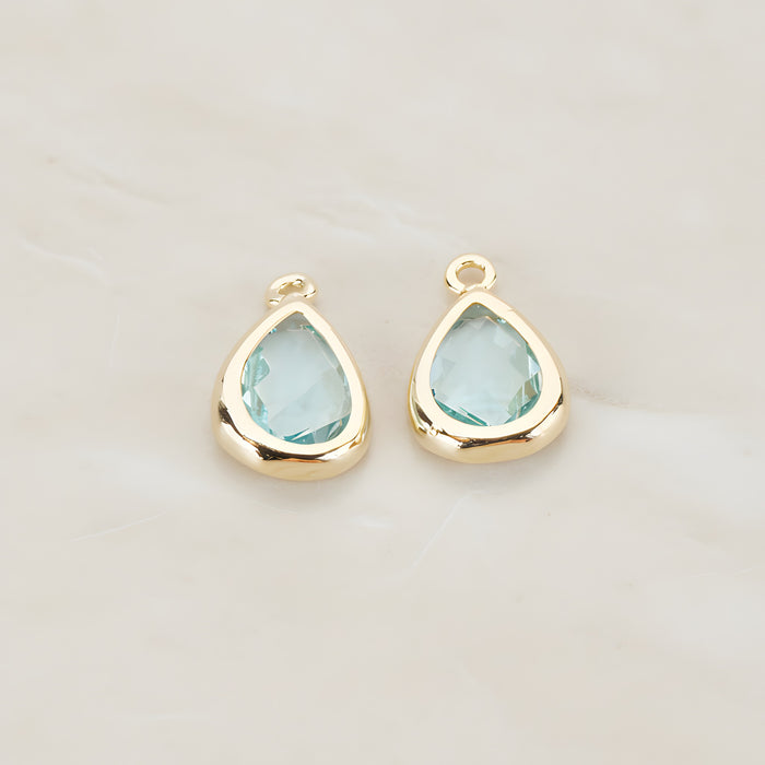 Teardrop Framed Glass Pendant, 2 Pc (FS.129)