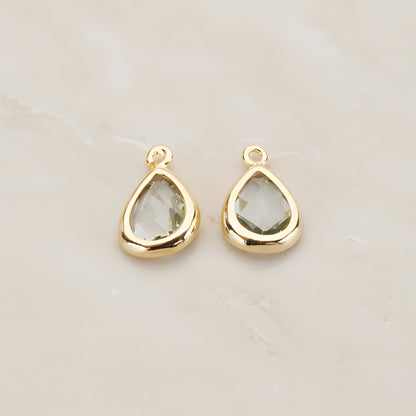 Teardrop Framed Glass Pendant, 2 Pc (FS.129)