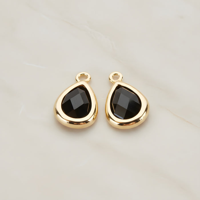Teardrop Framed Glass Pendant, 2 Pc (FS.129)