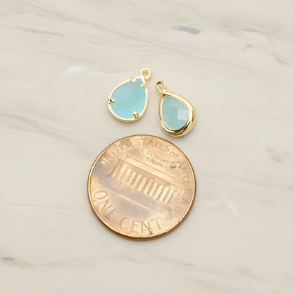 Teardrop Framed Glass Pendant, 2 Pc (FS.129)