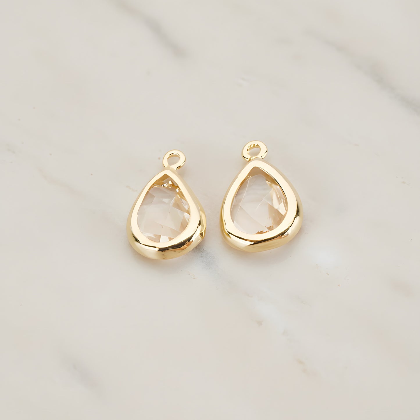 Teardrop Framed Glass Pendant, 2 Pc (FS.129)