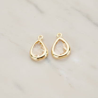 Teardrop Framed Glass Pendant, 2 Pc (FS.129)