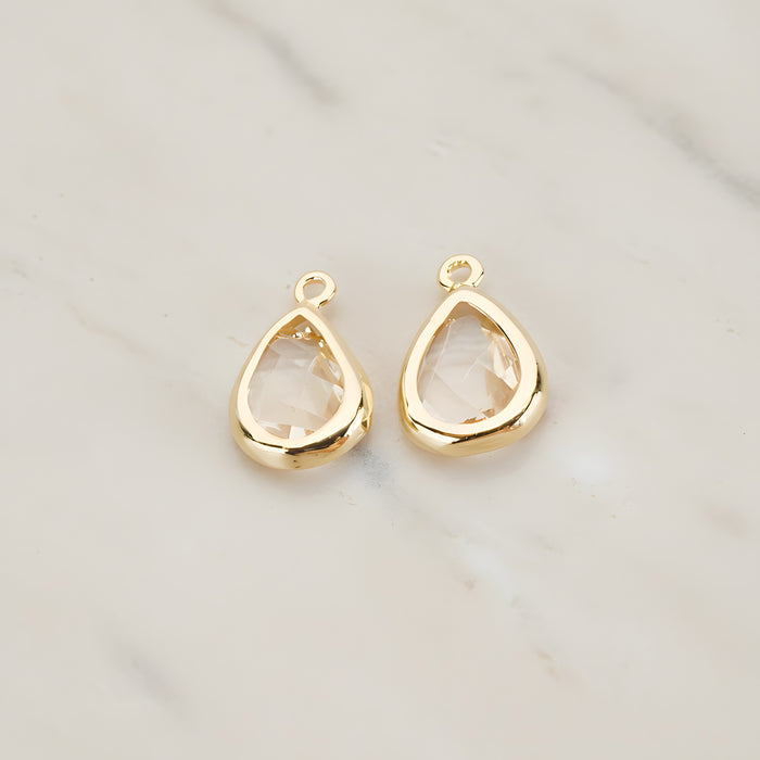Teardrop Framed Glass Pendant, 2 Pc (FS.129)