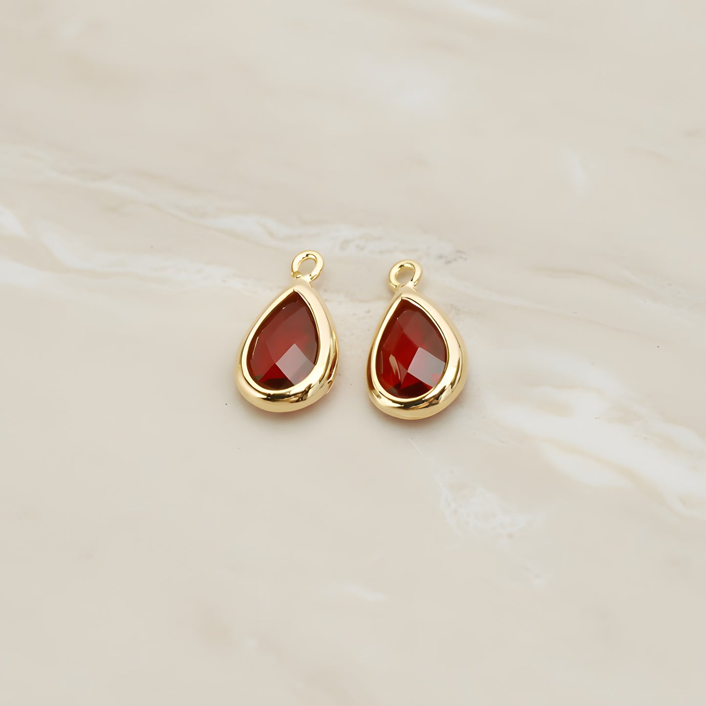 Teardrop Framed Glass Pendant, 2 Pc (FS.129)