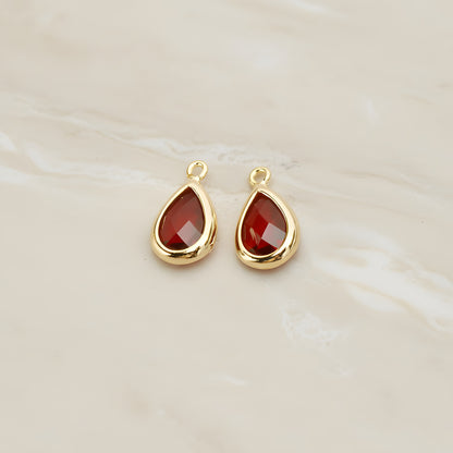 Teardrop Framed Glass Pendant, 2 Pc (FS.129)