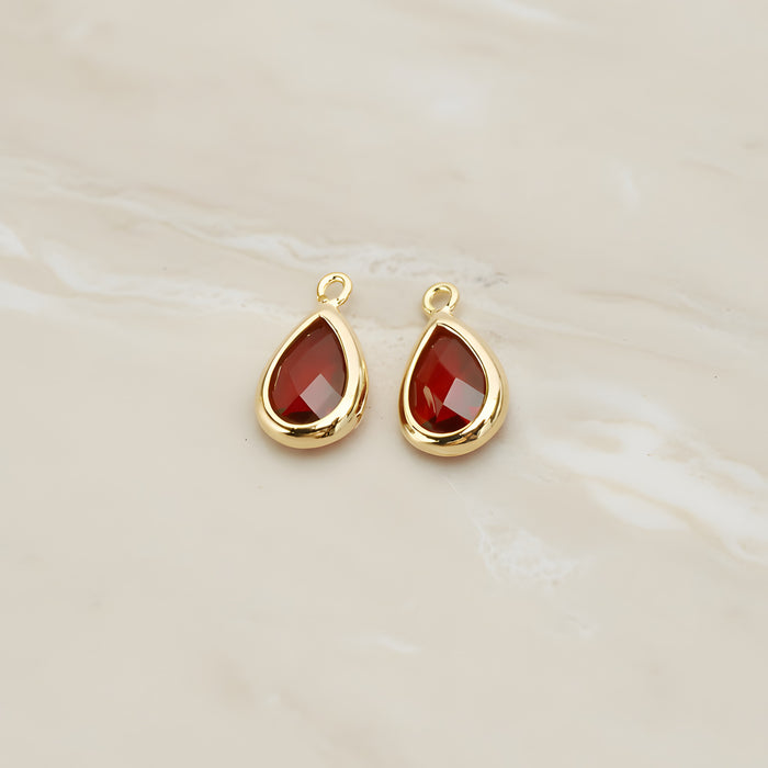 Teardrop Framed Glass Pendant, 2 Pc (FS.129)