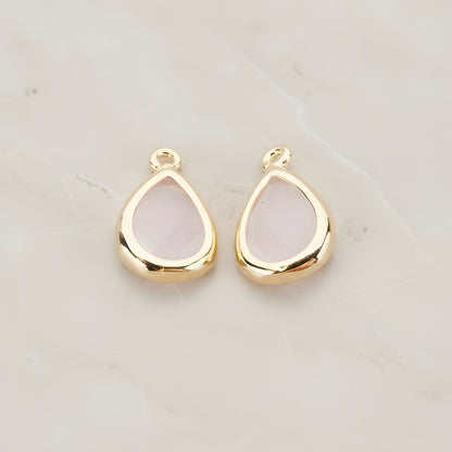 Teardrop Framed Glass Pendant, 2 Pc (FS.129)