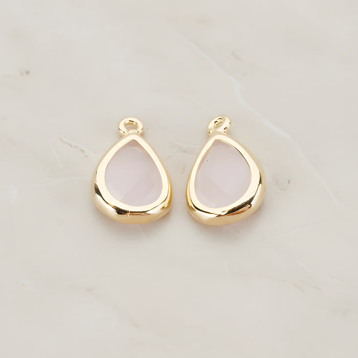 Teardrop Framed Glass Pendant, 2 Pc (FS.129)