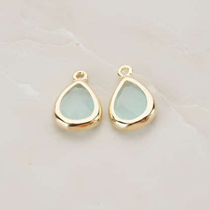 Teardrop Framed Glass Pendant, 2 Pc (FS.129)