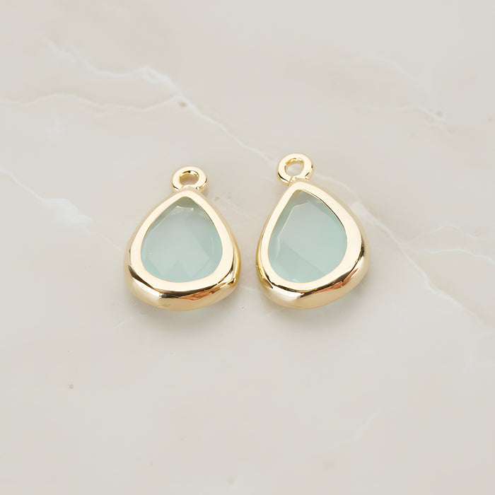Teardrop Framed Glass Pendant, 2 Pc (FS.129)