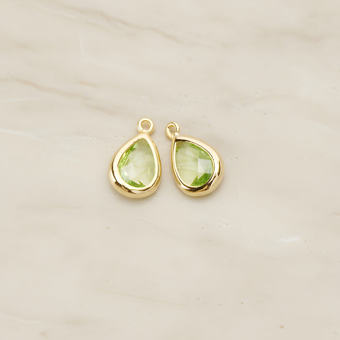 Teardrop Framed Glass Pendant, 2 Pc (FS.129)