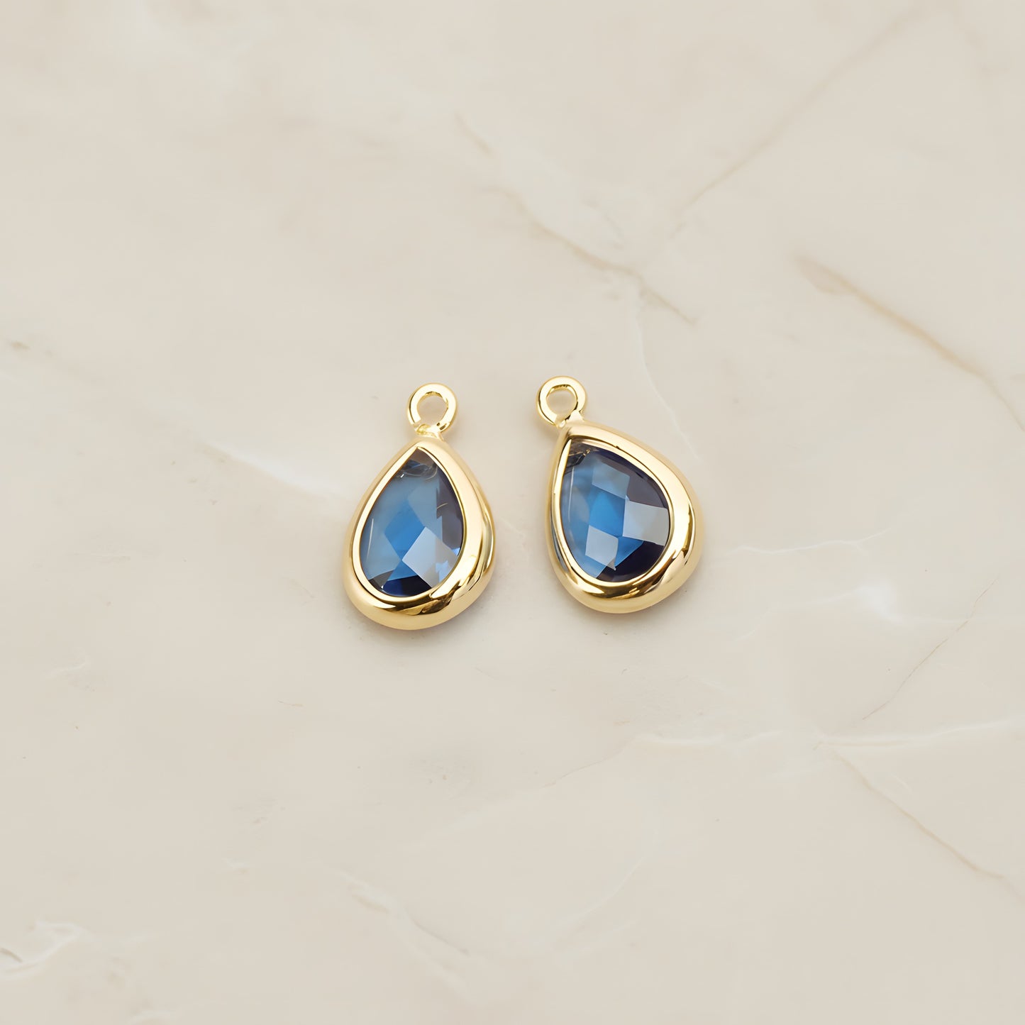 Teardrop Framed Glass Pendant, 2 Pc (FS.129)