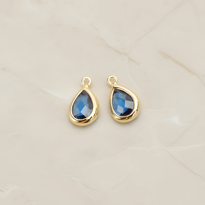 Teardrop Framed Glass Pendant, 2 Pc (FS.129)