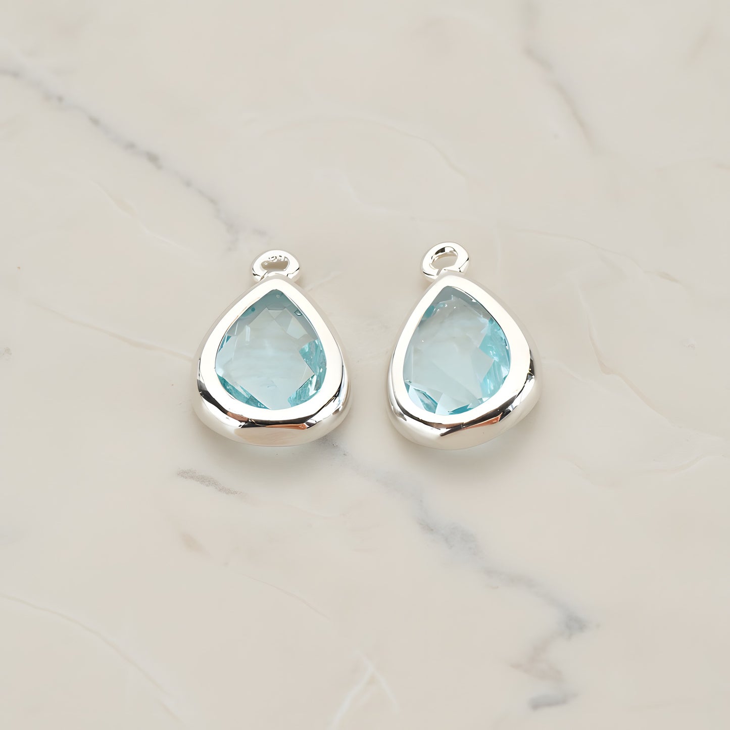Teardrop Framed Glass Pendant, 2 Pc (FS.129)