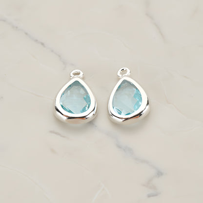 Teardrop Framed Glass Pendant, 2 Pc (FS.129)