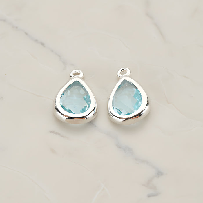 Teardrop Framed Glass Pendant, 2 Pc (FS.129)