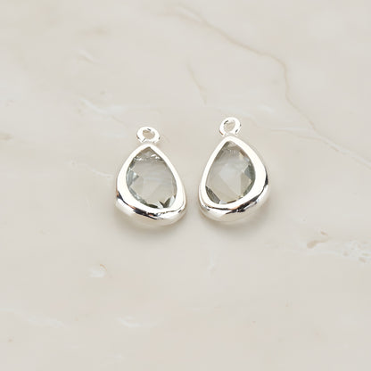 Teardrop Framed Glass Pendant, 2 Pc (FS.129)