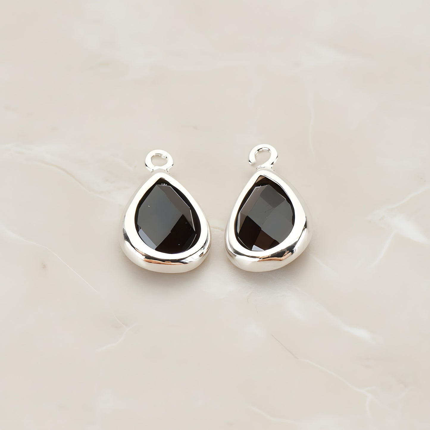 Teardrop Framed Glass Pendant, 2 Pc (FS.129)