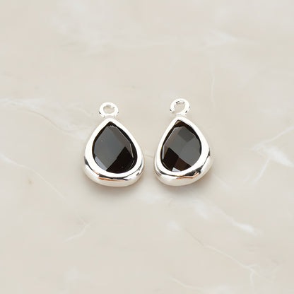 Teardrop Framed Glass Pendant, 2 Pc (FS.129)