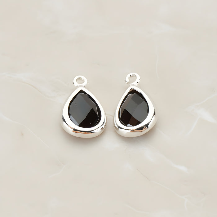 Teardrop Framed Glass Pendant, 2 Pc (FS.129)