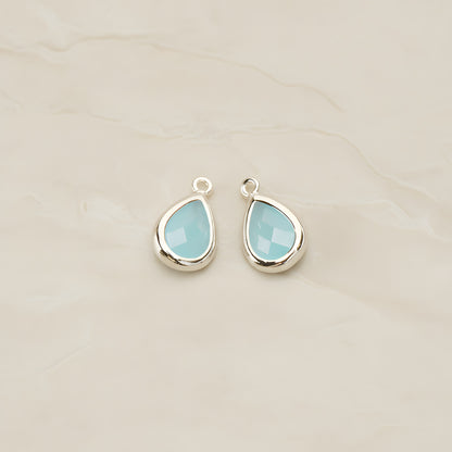 Teardrop Framed Glass Pendant, 2 Pc (FS.129)