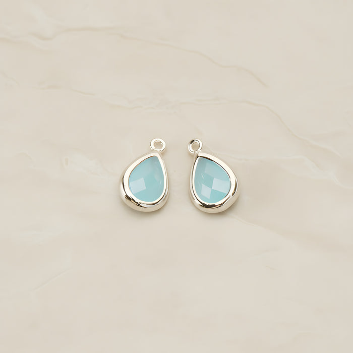 Teardrop Framed Glass Pendant, 2 Pc (FS.129)
