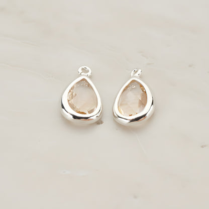 Teardrop Framed Glass Pendant, 2 Pc (FS.129)
