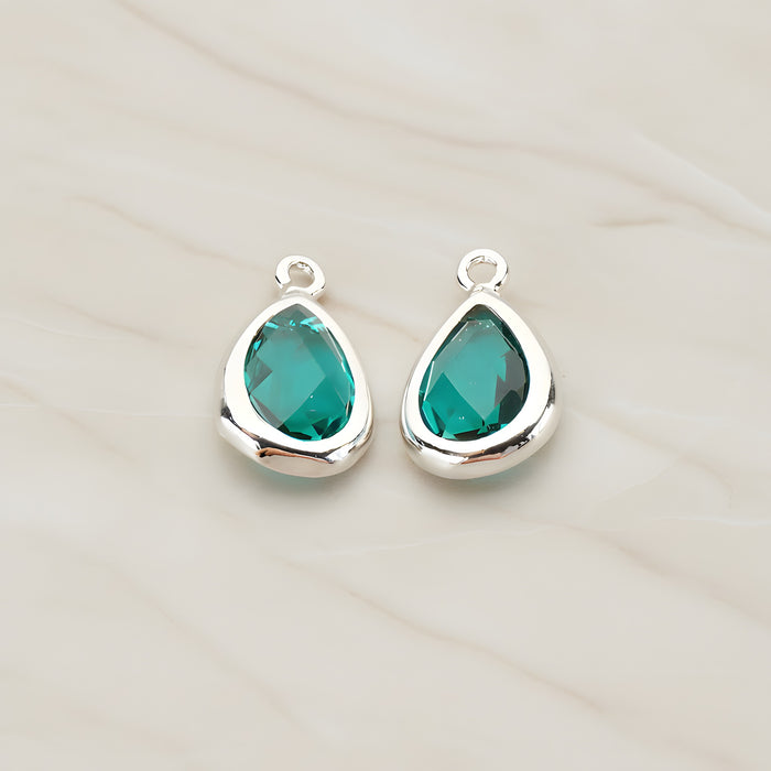 Teardrop Framed Glass Pendant, 2 Pc (FS.129)