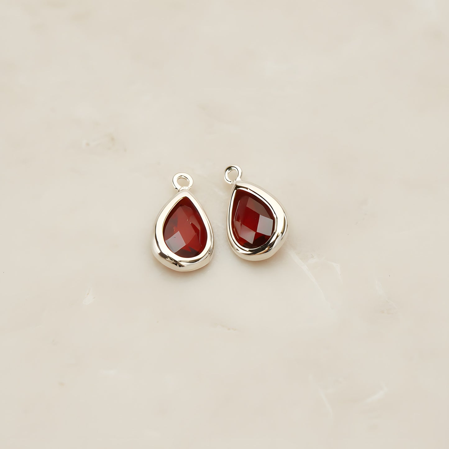 Teardrop Framed Glass Pendant, 2 Pc (FS.129)