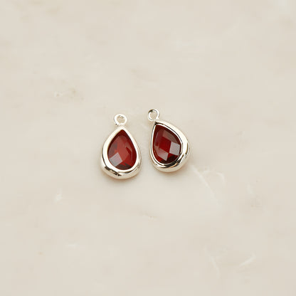 Teardrop Framed Glass Pendant, 2 Pc (FS.129)