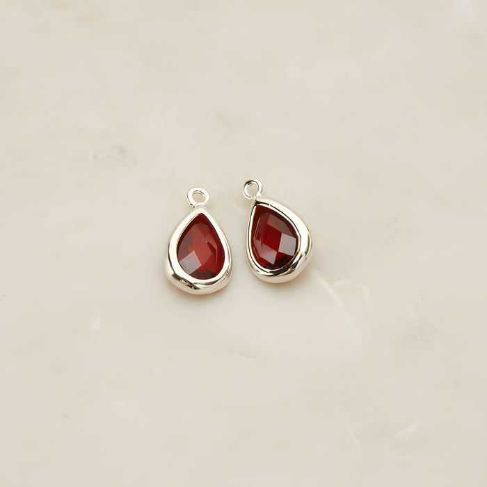 Teardrop Framed Glass Pendant, 2 Pc (FS.129)