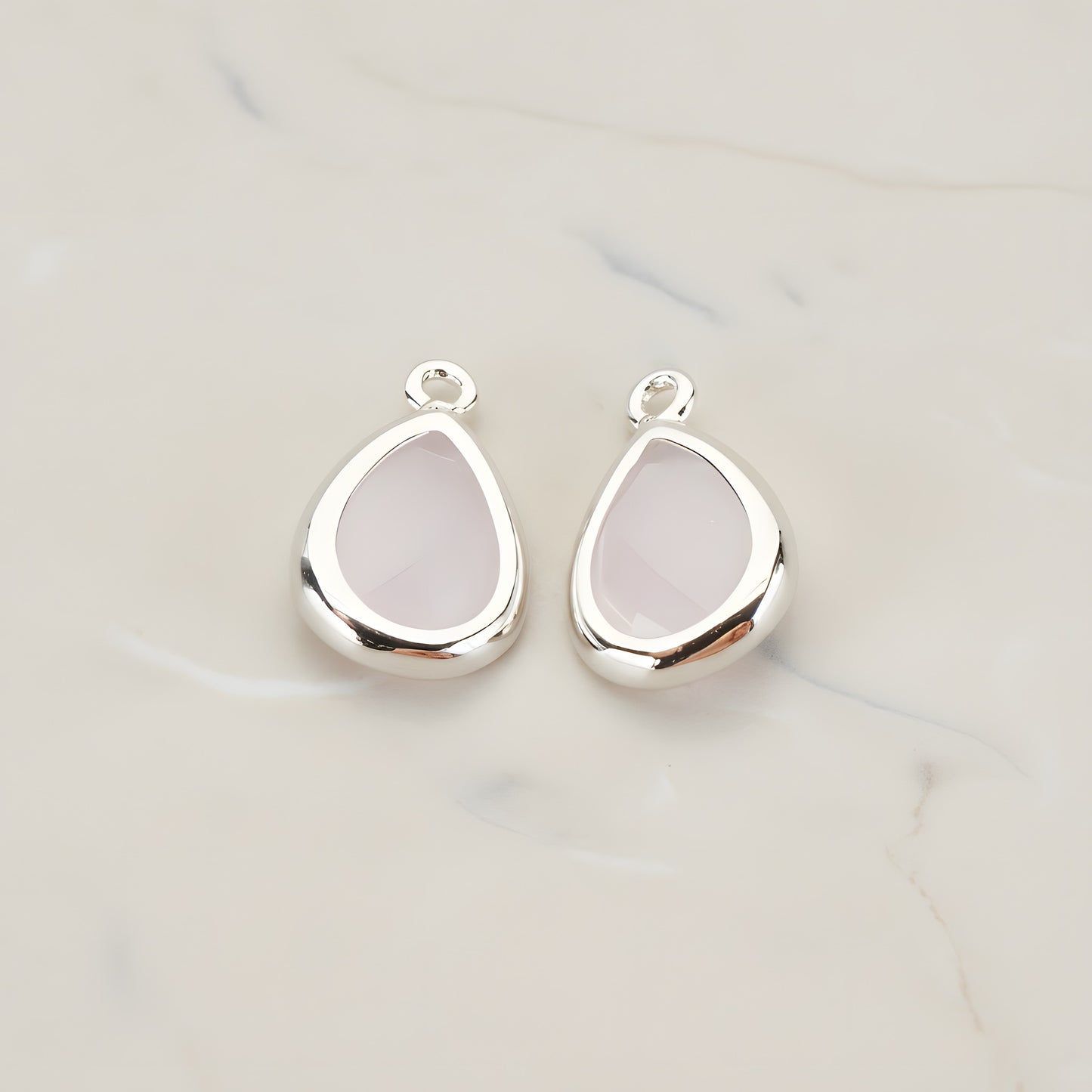 Teardrop Framed Glass Pendant, 2 Pc (FS.129)
