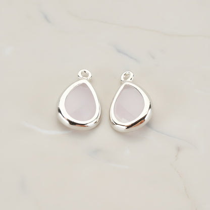 Teardrop Framed Glass Pendant, 2 Pc (FS.129)