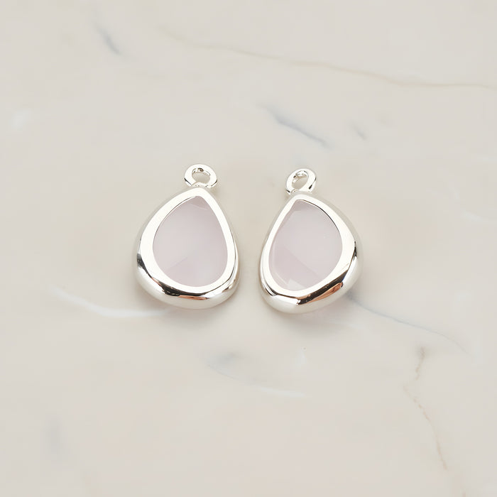 Teardrop Framed Glass Pendant, 2 Pc (FS.129)