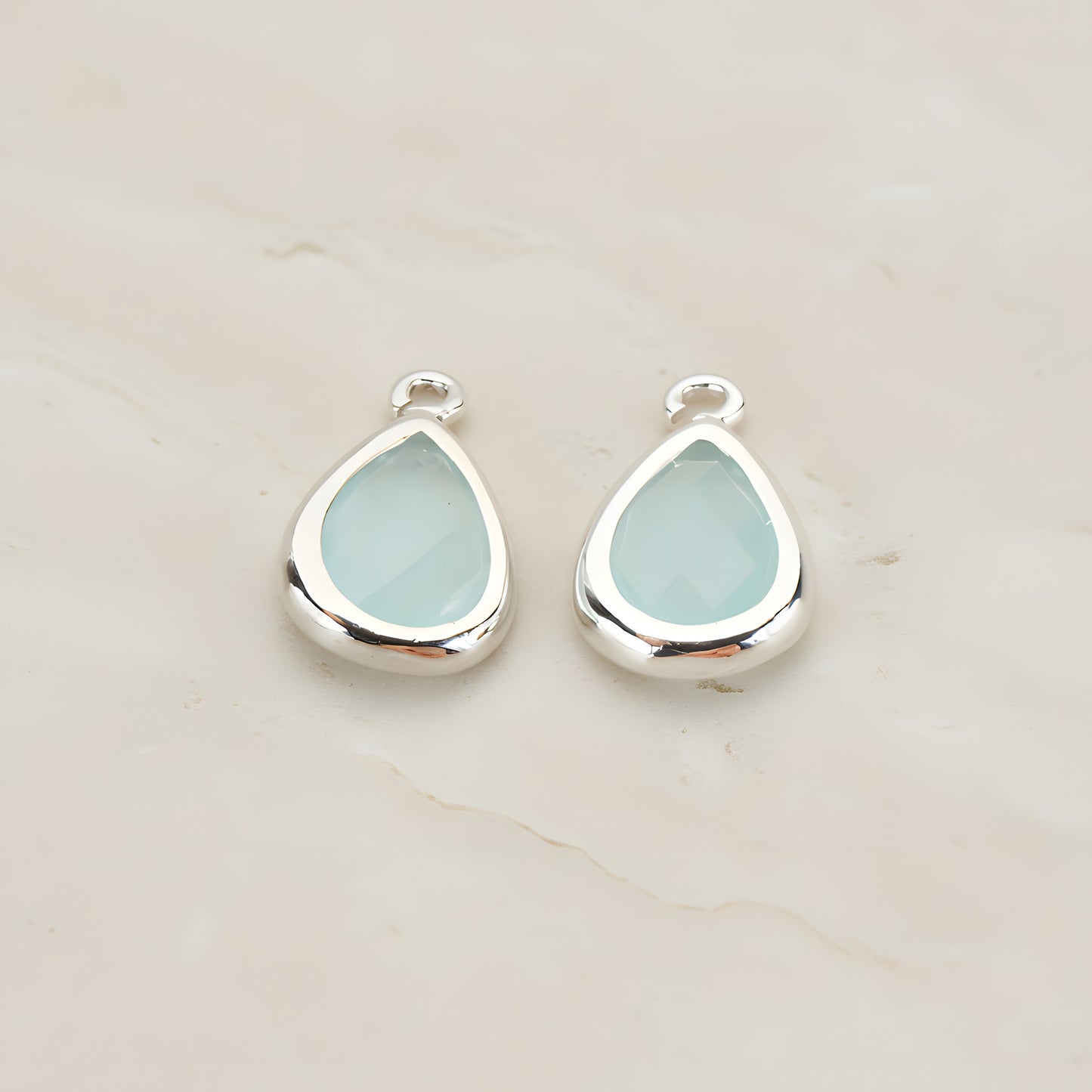 Teardrop Framed Glass Pendant, 2 Pc (FS.129)