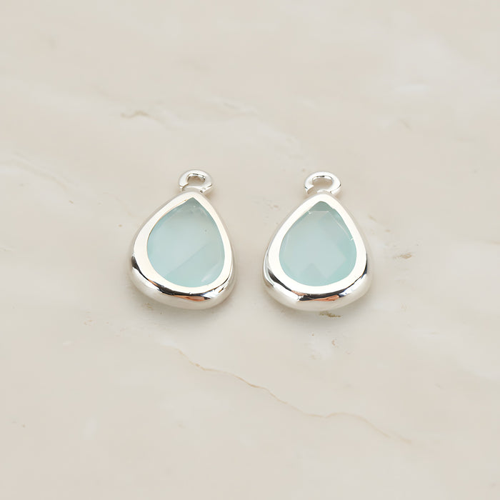 Teardrop Framed Glass Pendant, 2 Pc (FS.129)