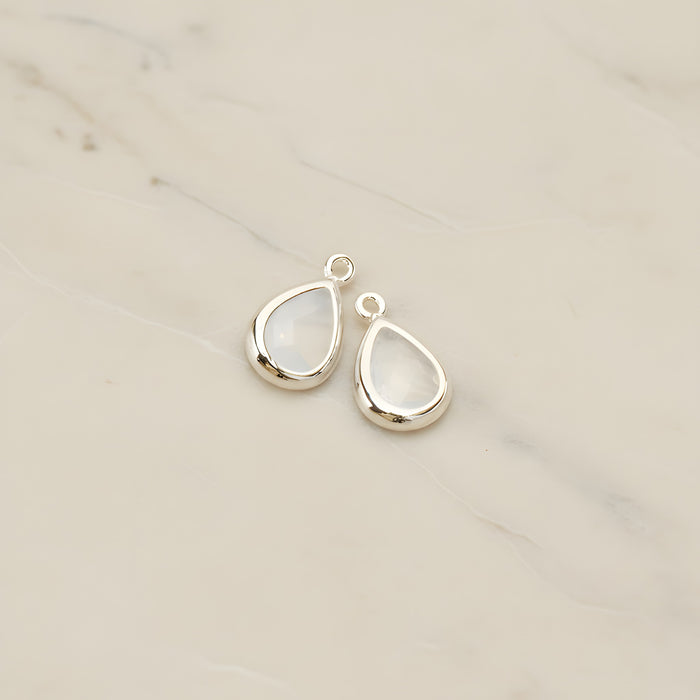 Teardrop Framed Glass Pendant, 2 Pc (FS.129)