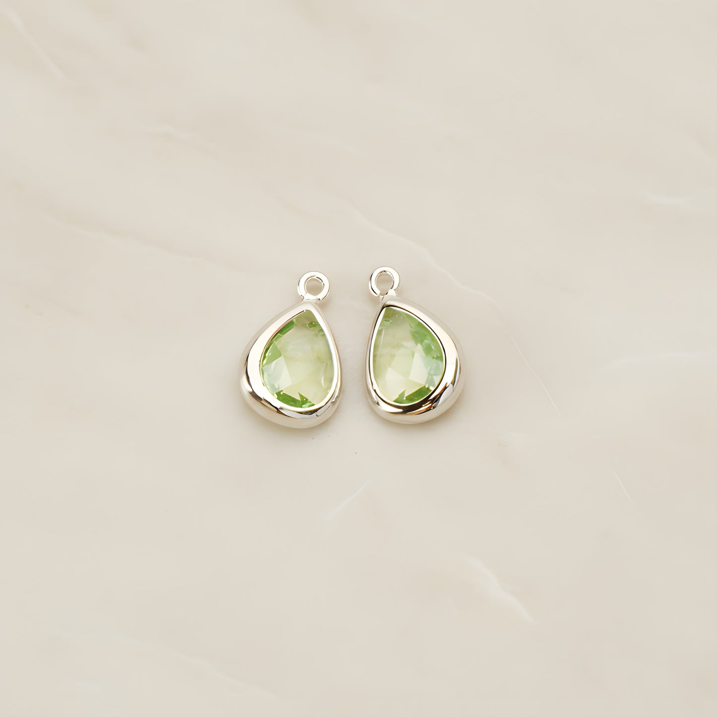Teardrop Framed Glass Pendant, 2 Pc (FS.129)