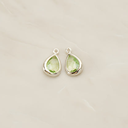 Teardrop Framed Glass Pendant, 2 Pc (FS.129)