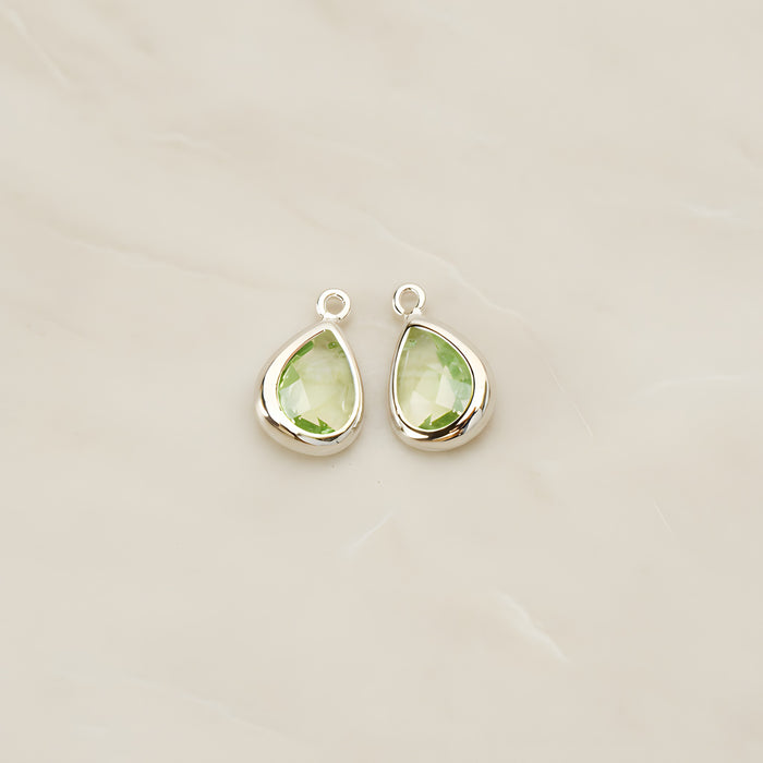 Teardrop Framed Glass Pendant, 2 Pc (FS.129)