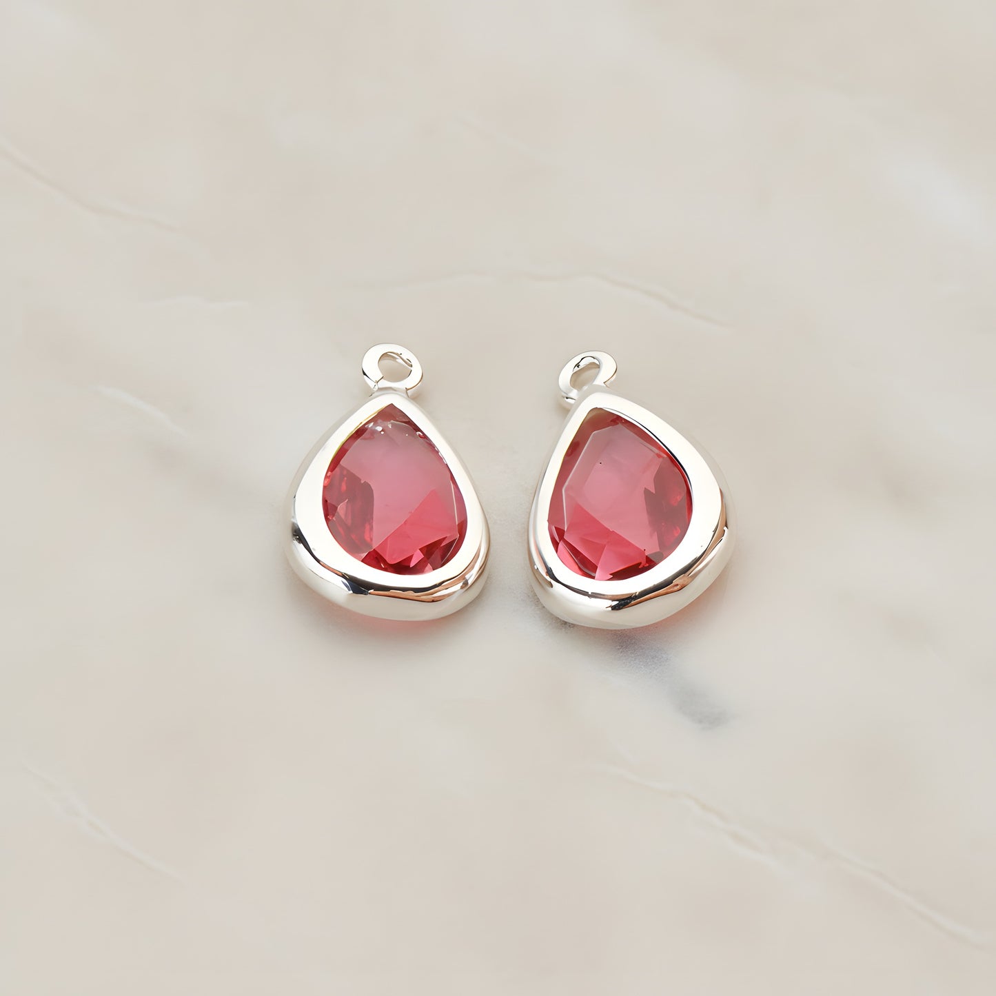 Teardrop Framed Glass Pendant, 2 Pc (FS.129)