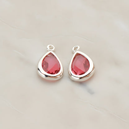 Teardrop Framed Glass Pendant, 2 Pc (FS.129)