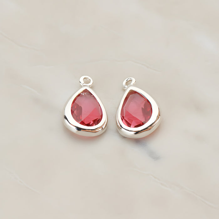 Teardrop Framed Glass Pendant, 2 Pc (FS.129)
