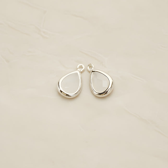 Teardrop Framed Glass Pendant, 2 Pc (FS.129)