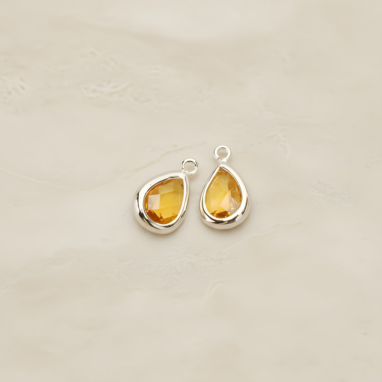 Teardrop Framed Glass Pendant, 2 Pc (FS.129)